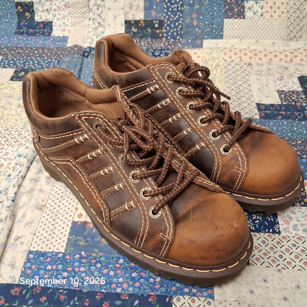 Y2K Vintage Dr Martens Keith AW004 Brown Leather Oxford Shoes Mens Size 10